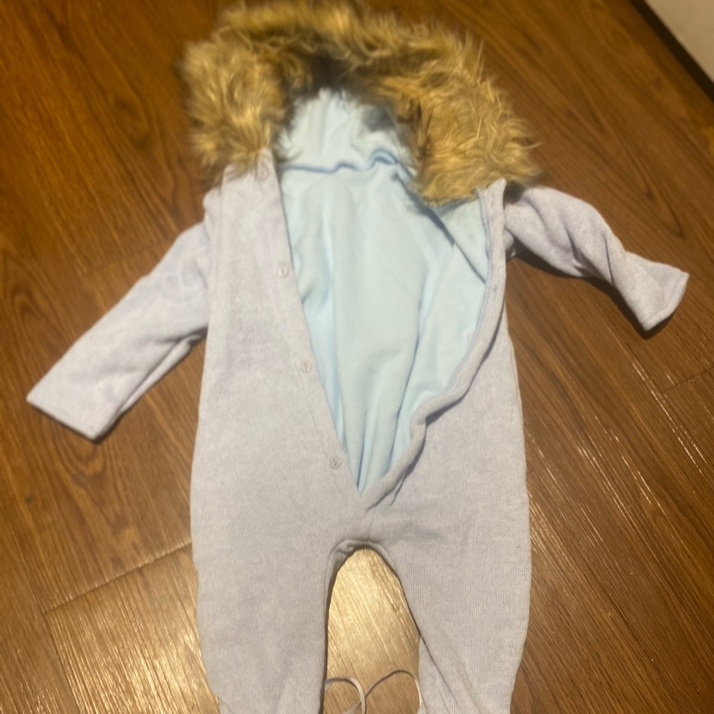 Toddler Baby blue sweater button up snowsuit. Size 2T. *BRAND NEW*